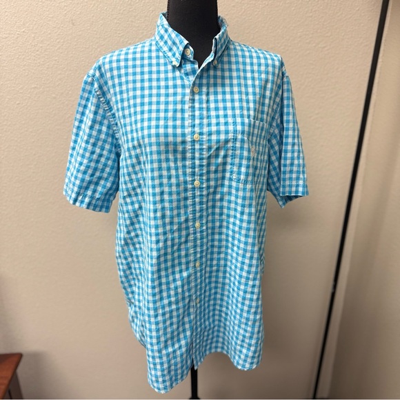 Chaps Other - Chaps Blue Checkered Men's Short Sleeve Shirt. Easy Care. Size Large